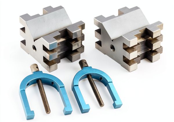 Kimllier V-Block Clamp Set 2‑Inch Hardened Steel Pair with Case-2