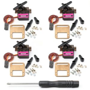 MG90S 9G Micro Servo Motor 4pcs Metal Gear Set MTDELE 23x12x28.5mm-0