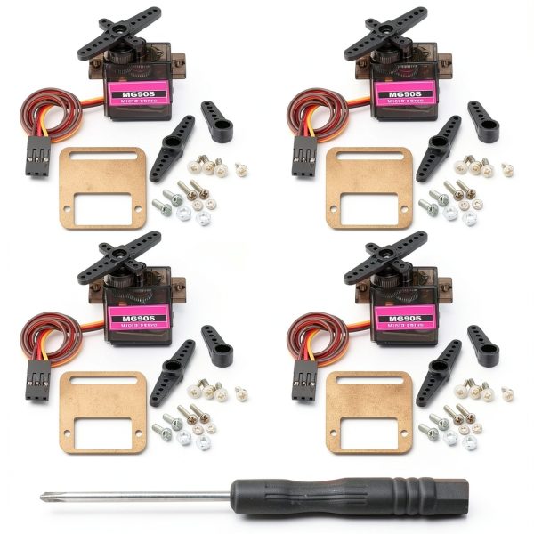 MG90S 9G Micro Servo Motor 4pcs Metal Gear Set MTDELE 23x12x28.5mm-0